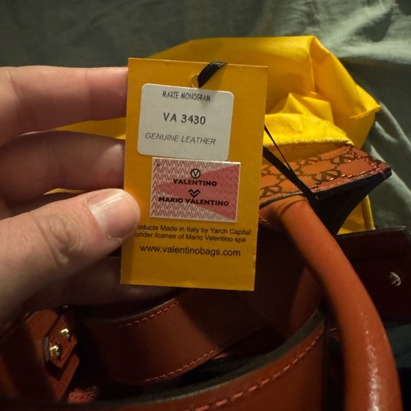 MARIO VALENTINO Marie Monogram Stripes Leather Tote - Picture 7 of 10